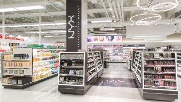 The lead image shoes a Nyx makeup display at a Target store.