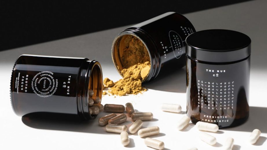 The header image shows bottles of The Nue Co. products.