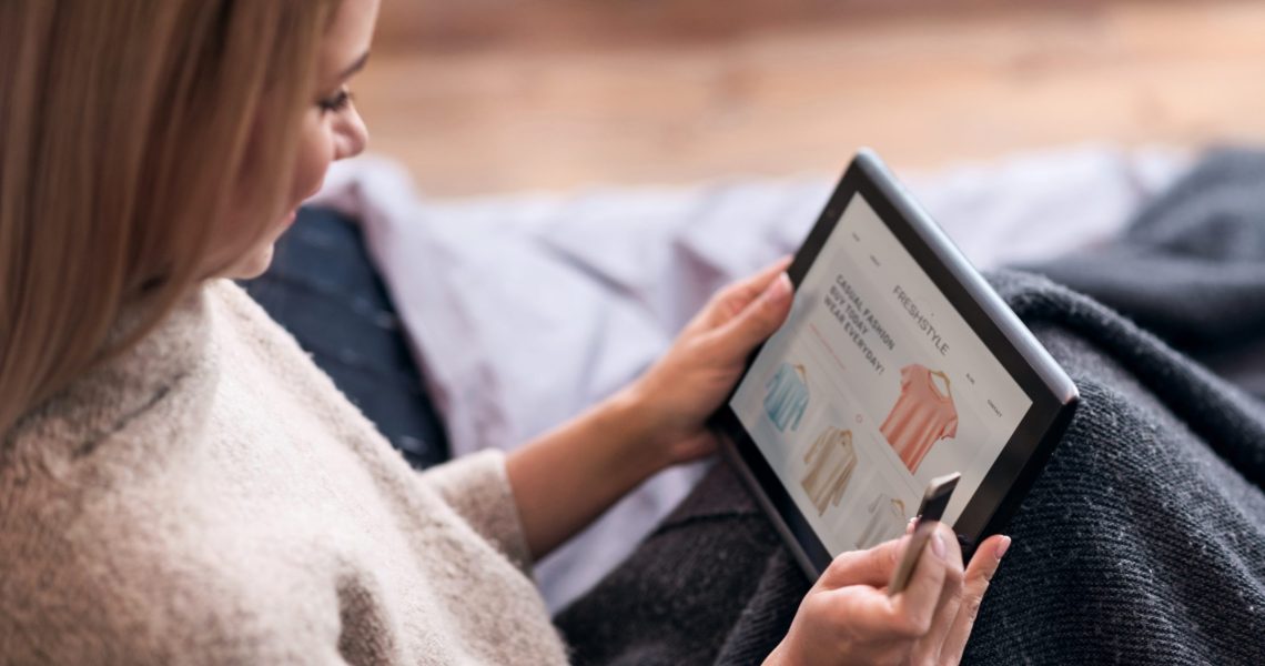 woman on tablet