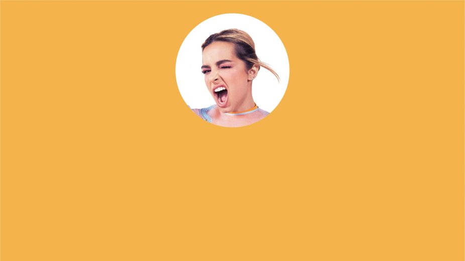 Addison Rae with yellow background
