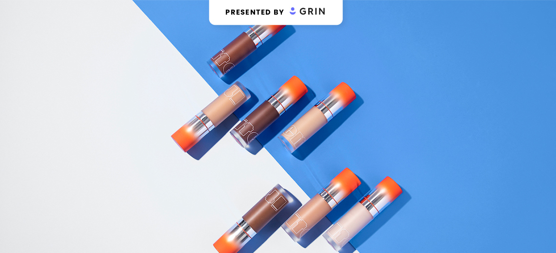 An article image featuring makeup from Addison Rae's beauty brand, ITEM Beauty. This story is sponsored by Grin.
