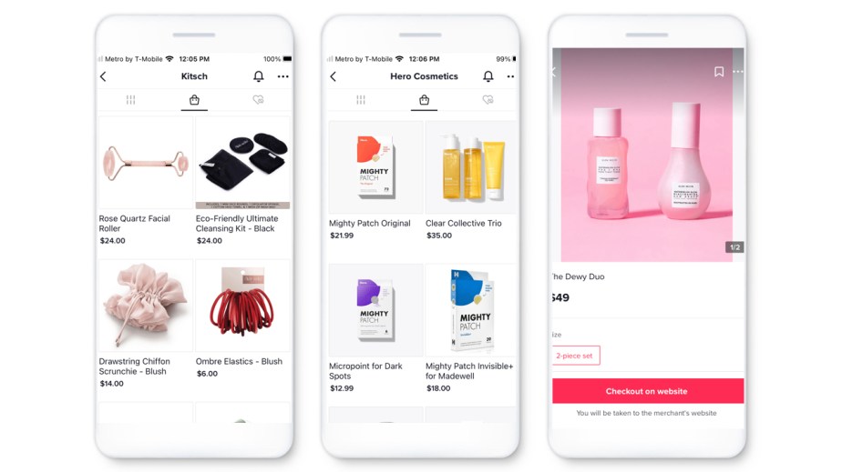 The lead image shows screenshots of TikTok shopping.