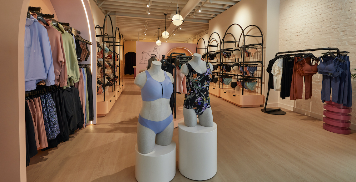 Photograph inside of a Knix store.
