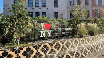 The lead image features a photo of the Kate Spade New York Fashion Week sign.