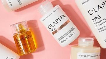 Photograph of various Olaplex products.