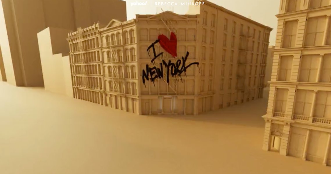 The lead image shows a rendering of buildings, one of which has an "I love New York" graffiti tag on it.