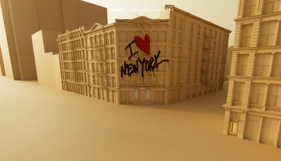 The lead image shows a rendering of buildings, one of which has an "I love New York" graffiti tag on it.