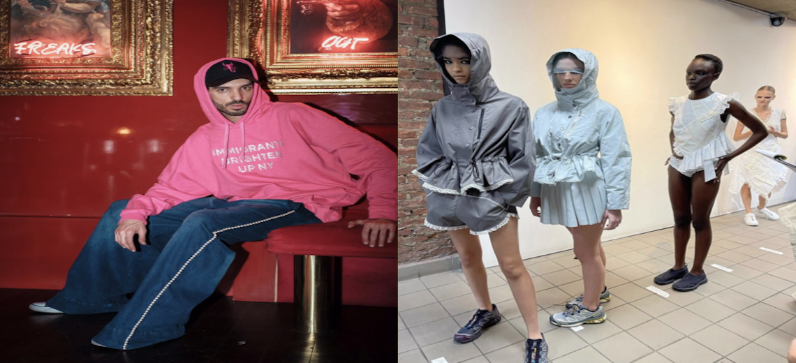 The lead image shows two photos from New York Fashion Week 2021.