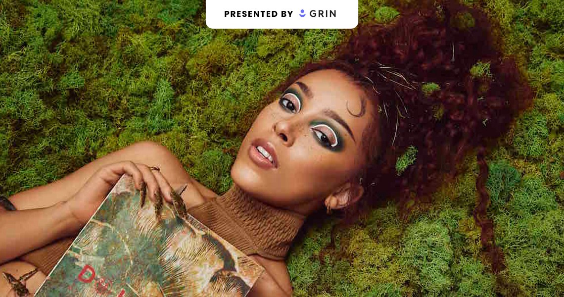 Promotional photograph of Doja Cat for her new makeup collaboration with BH Cosmetics.