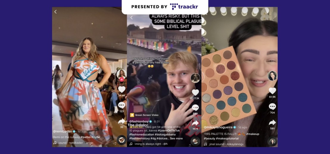 The header image shows TikTok screenshots of people at NYFW.