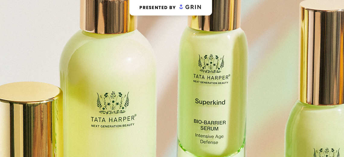 Photograph of Tata Harper products.