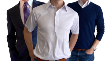 Photograph of 3 men in Collars & Co. shirts.