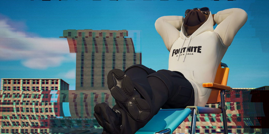 Screenshot from a Fortnite game in which they partnered with Balenciaga.