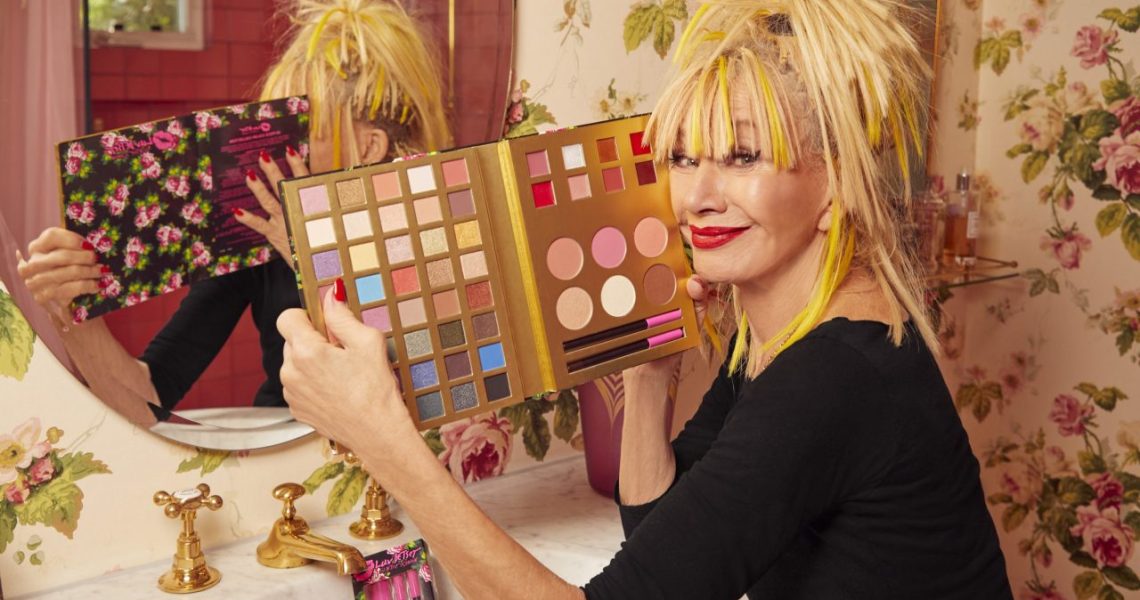 Betsey Johnson photographed with her makeup.