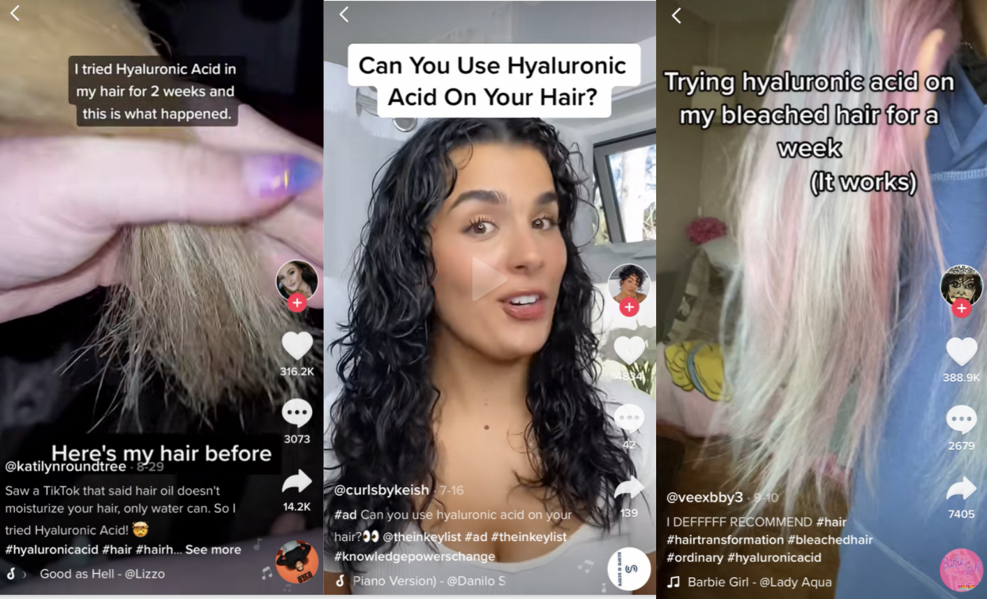 Hyaluronic acid is popular on TikTok — but this time, it's for hair