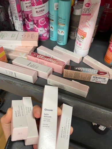 Glossier products are being sold at TJ Maxx