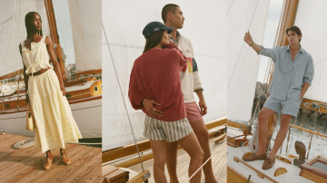 Abercrombie x Sperry collaboration campaign featuring boat shoes and summer apparel